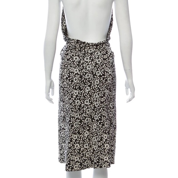 DVF Diane von Furstenberg Clodall black & white halter midi dress sz 8 - Picture 3 of 5